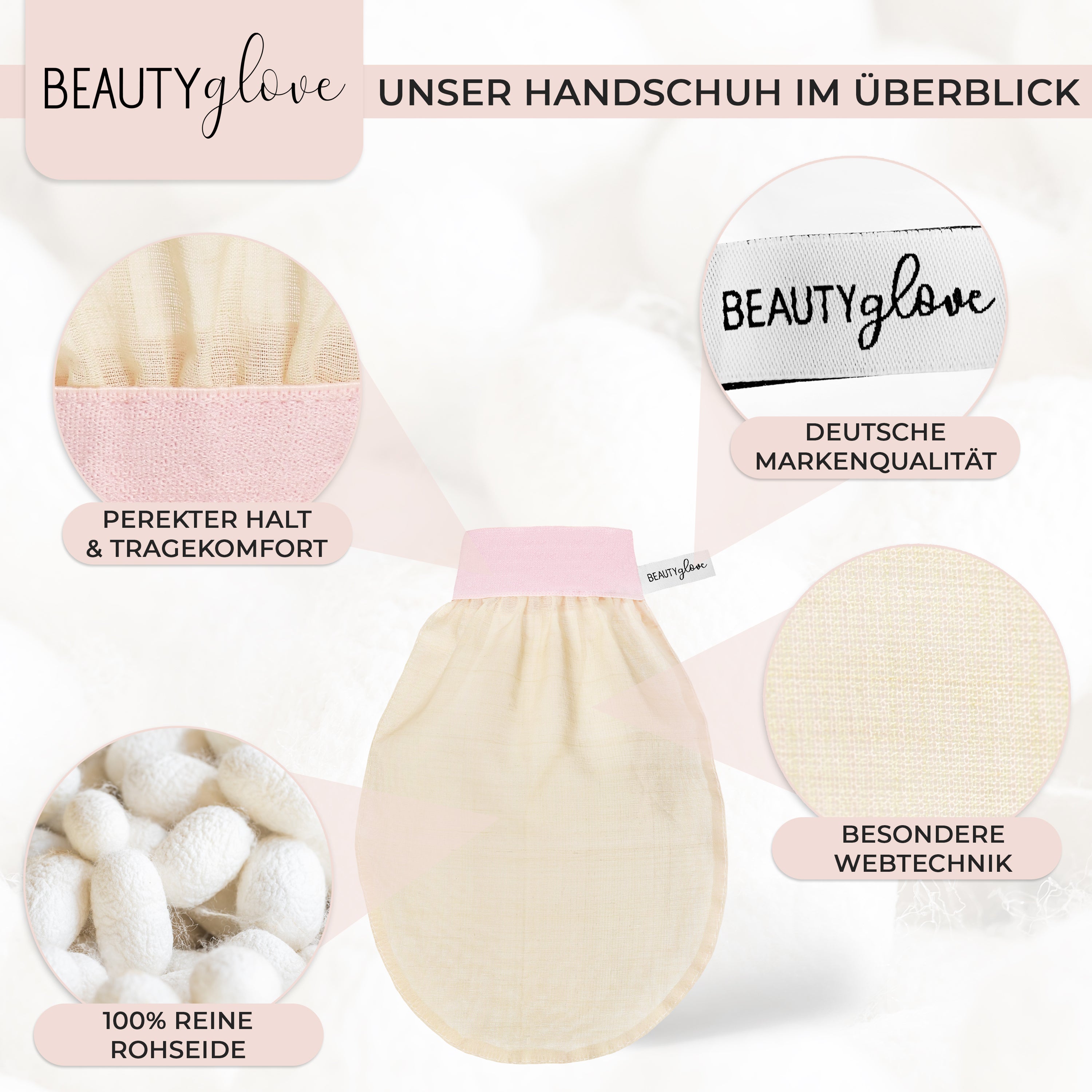 BEAUTYglove BODY + FACE Peelinghandschuhe aus natürlicher türkischer Seide